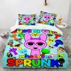 Music Game Sprunki 3D Print Cartoon Bedding Set Soft Comforter Cover Pillowcase Duvet Cover Set Bedclothes for Kids Adults Gift