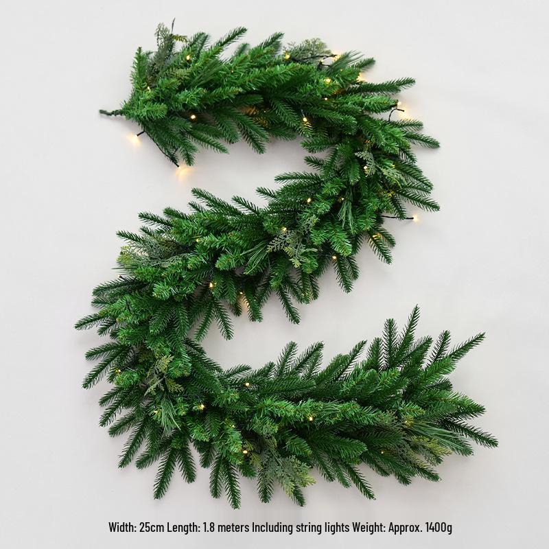 NUCHI 1.8M Dense PE Leaf Christmas Garland Ornaments