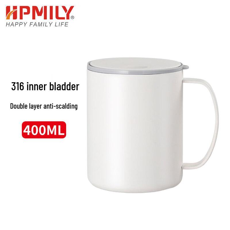 HPMILY 316 Stainless Steel Insulated Coffee Mug with Lid 400ml