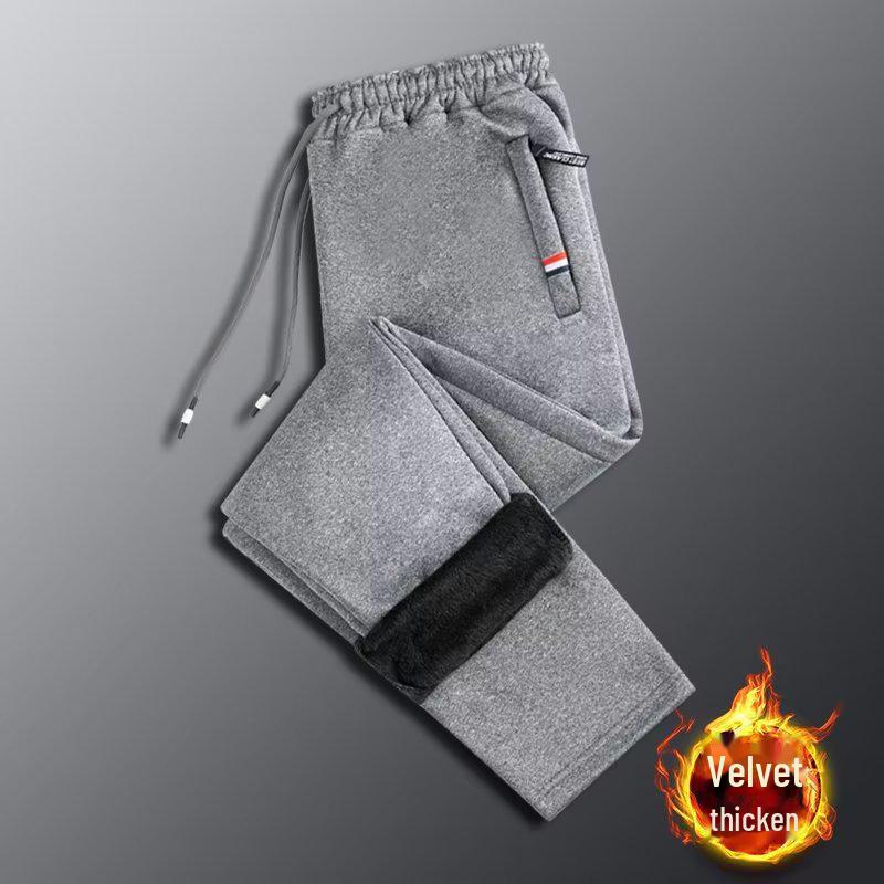 

Спортивные штаны для мальчиков из однотонного бархата с утолщенной отделкой — повседневный зимний тренд для подростков L