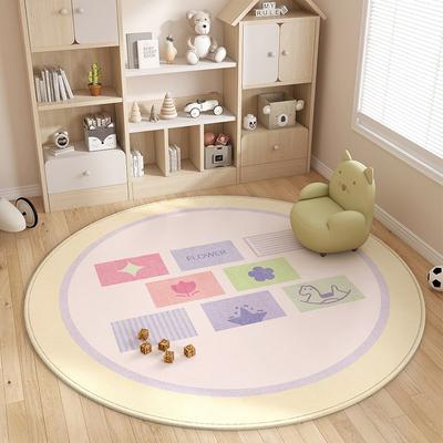 Süßes Einfaches Muster Runder Teppich Hohe Qualität Weicher Plüsch Rutschfest Warm Fröhlich Kinderzimmer Schlafzimmer Spielbereich Kinderzimmer Dekorativ