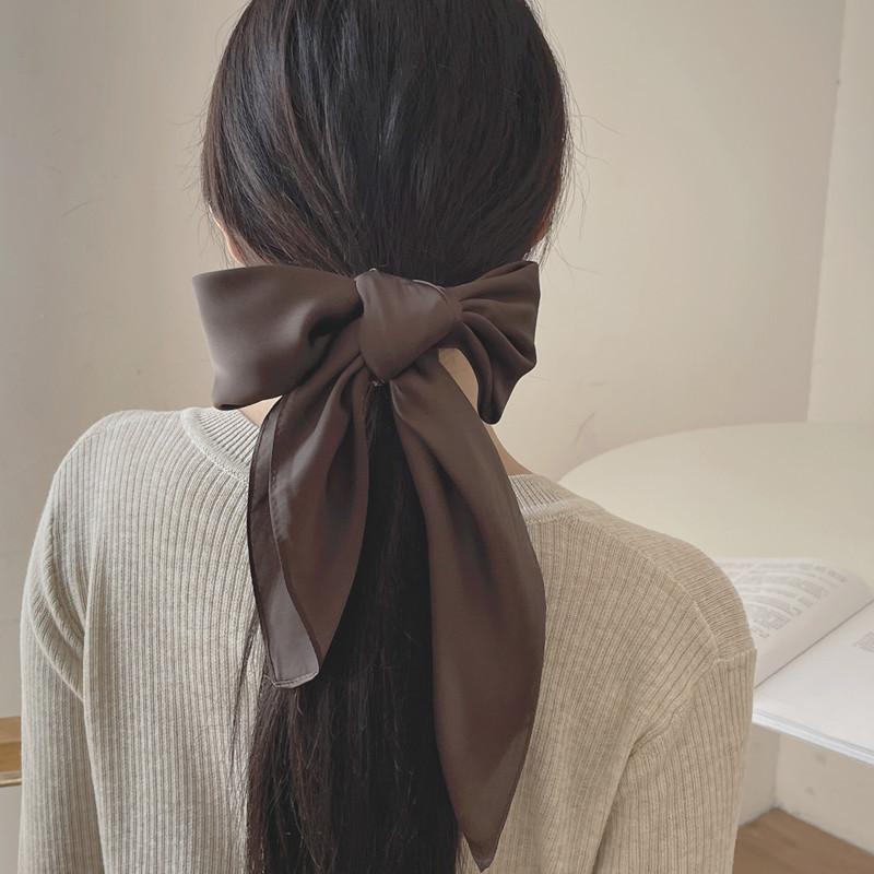 Solid Color Silk Scarf, Small Square Scarf Women's Spring and Autumn Simple Scarf Korean Wild Hairband Decoration, Summer Scarf, Professional Streamer