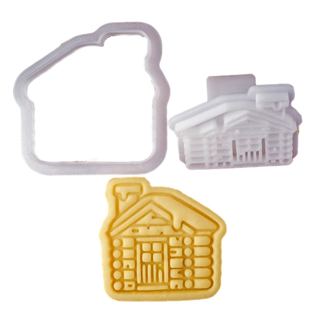 Plastic Biscuit Molds Cookie Embossing Moulds Christmas Patterned Cookie Cutters Baking Tools Plastic Baking Accessories