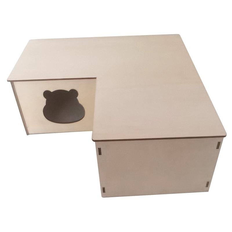

Hamster Wooden House Nesting Habitat Small Animals Natural Wood for Play Hut Multi Chambers Chew Toys for Dwarf Hamsters 1