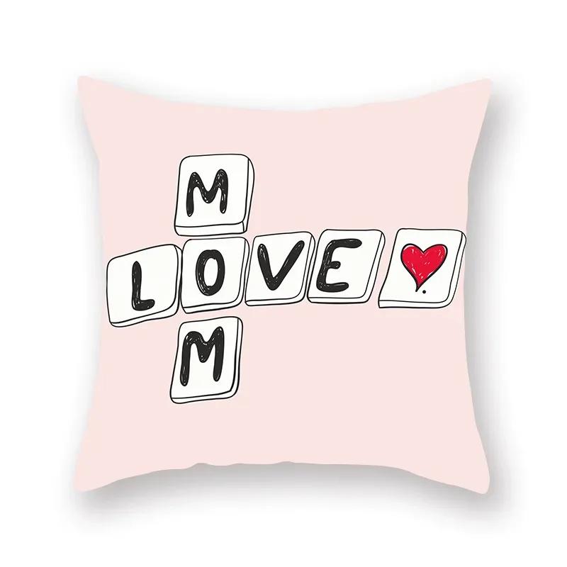 Cute Pink Red Heart Print Home Decor Pillow Sofa Cushion Cover Valentine's Day  Pillowcase