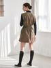 AIMSWING+8 Full Zip-Up Dress (Khaki)