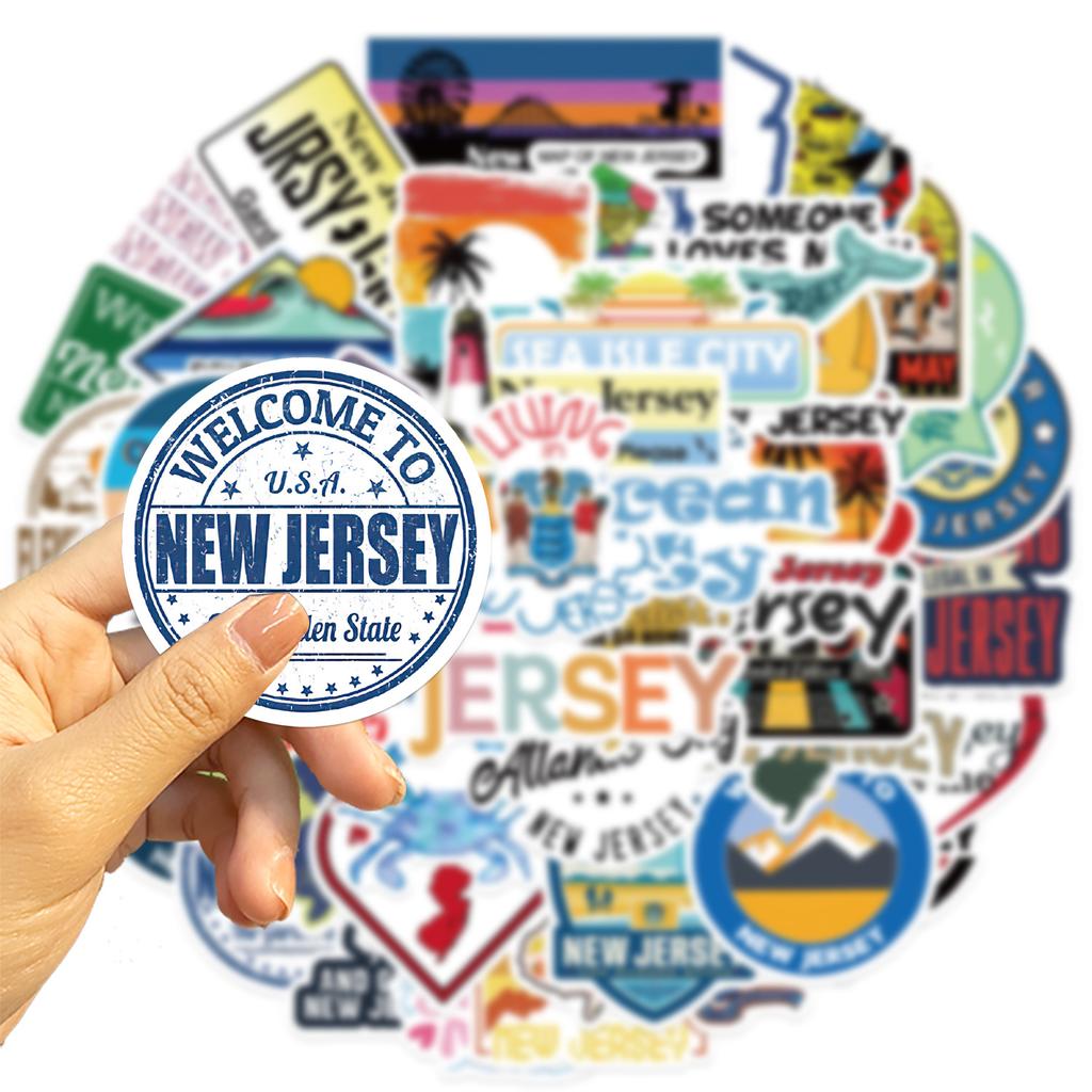 50 American New Jersey Graffiti Stickers Guitar Notebook Suitcase DIY Waterproof Stickers
