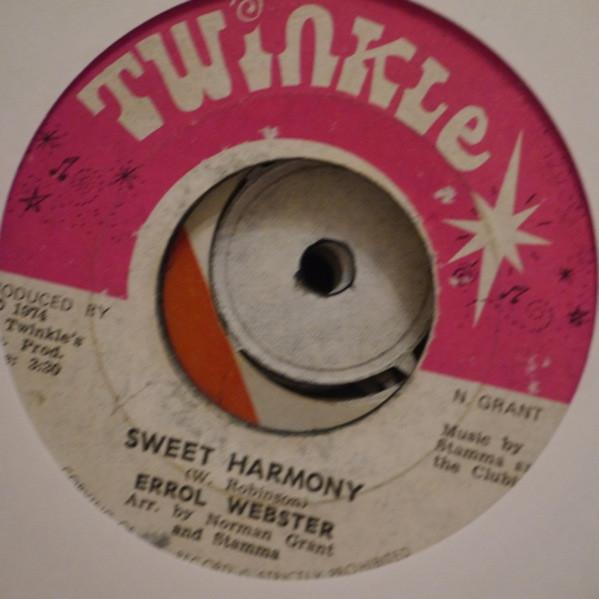 7inch Record ERROL WEBSTER - Sweet Harmony NONE Twinkle Music 1974 Jamaica Reggae, Ska & Dub Used
