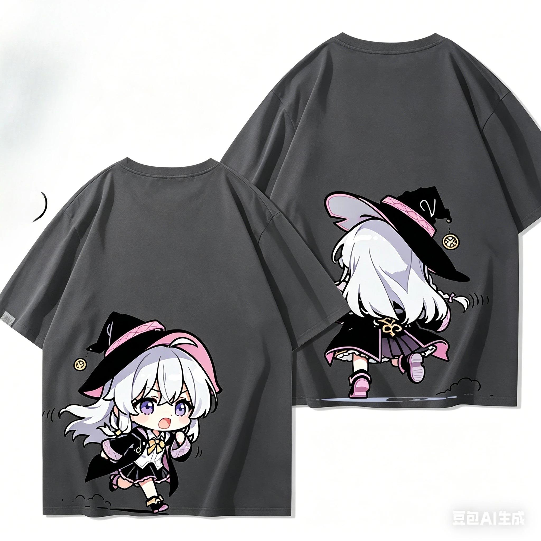 

Wandering Witch The Journey of Elaina Anime Lover Washed T-shirt Year round clothing personality Clothes Plus Size Unisex gift XXXL