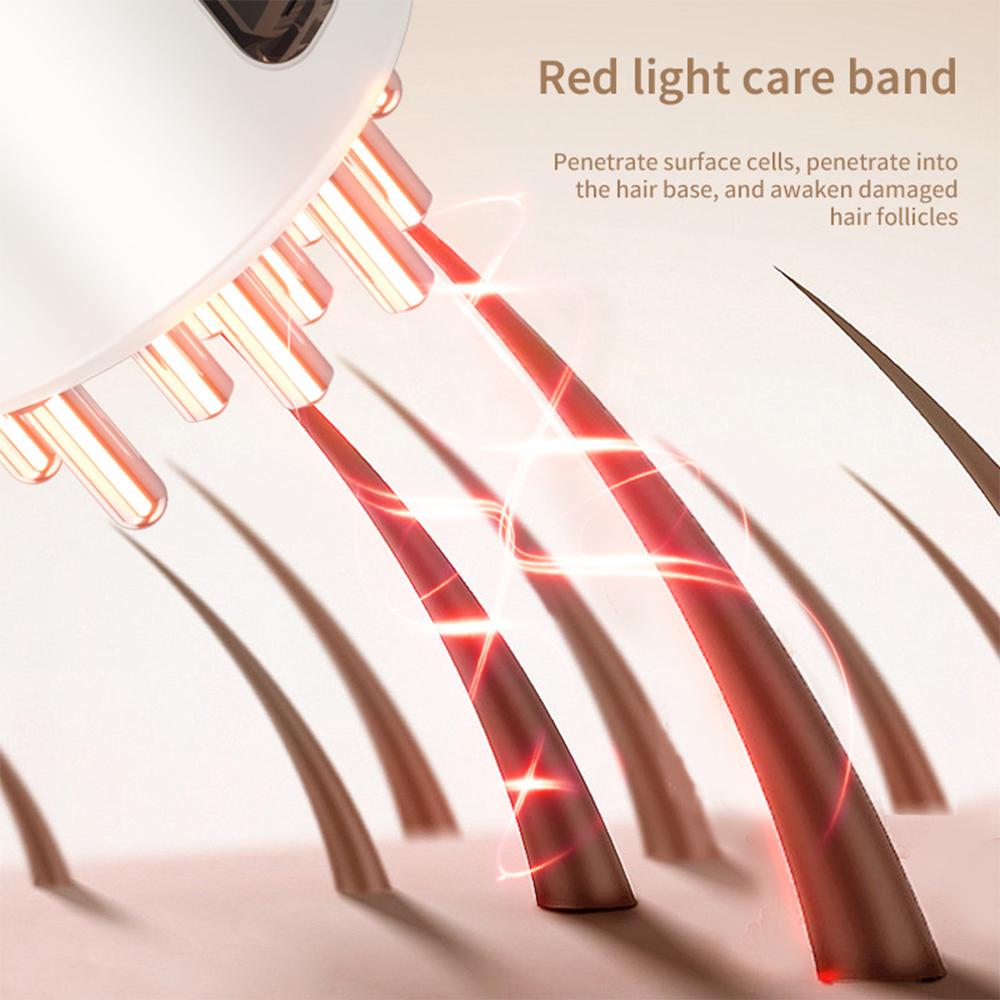 Electric Scalp Massager for Hair Growth Vibration Red Light Therapy Micro-current Stimulation Scalp Hair Oil Applicator Brush