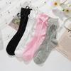 Lange Damen Socken Hohe Qualität Einfarbig Schleife Süße Socken Femme Netz Aushöhlen Niedlich JK Damen Ballett Bequeme Lockere Socken