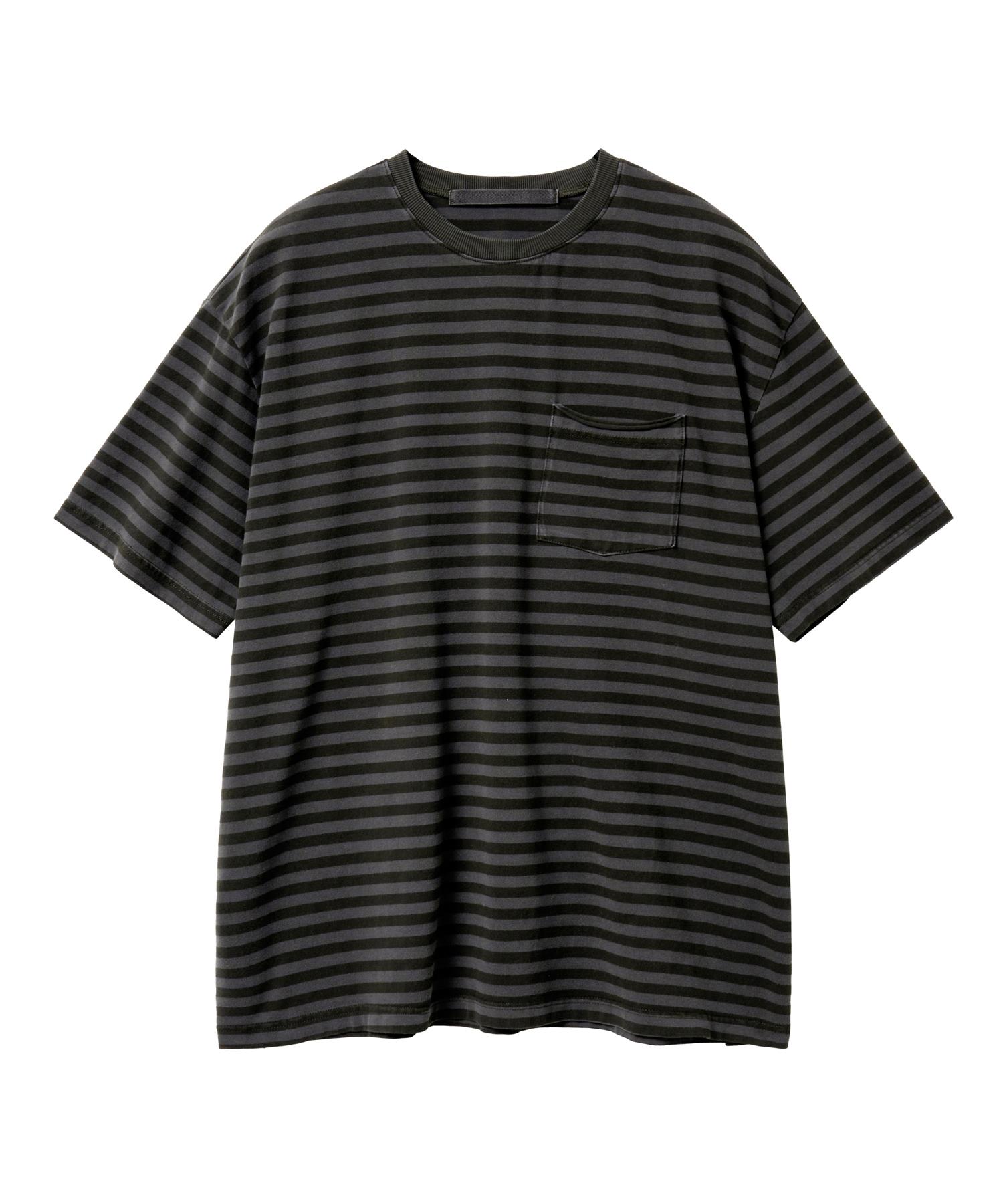 Parakeet Striped Vintage Pocket Damage Tee (Olive) Olive/S
