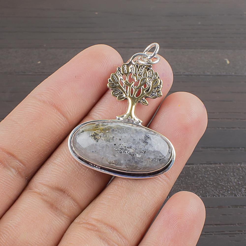 Натуральный Черный Рутиловый Самоцвет 925 Пробы Стерлингового Серебра Дизайнерский Подвес 1,43  AJP-2174