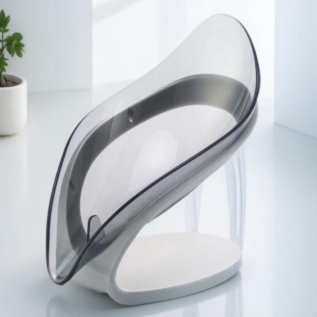 Creative Leaf-Shaped Soap Box with Suction Cup Drain Rack for Bathroom Storage and Laundry Organizer