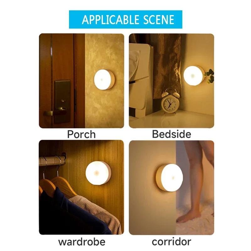 Motion Sensor LED Night Lights Rechargeable Dimmable Night Lamp Wireless Wall Light Bedroom Kitchen Closet Hallway Stair
