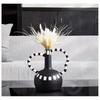 Elegant Black and White Striped Resin Vase for Home Decor
