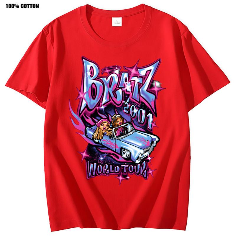 Bratz T Shirts Women Summer Street Oversized Tshirt Harajuku Y2k Tops Unisex Women Casual Cotton Short Sleeve Plus Size Tshirt