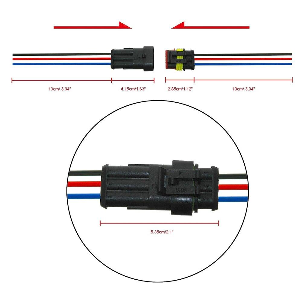 16 AWG Waterproof Wire Connectors Automotive Electrical Connectors Quick Disconnect Wire Connectors 2/3/4 Pin