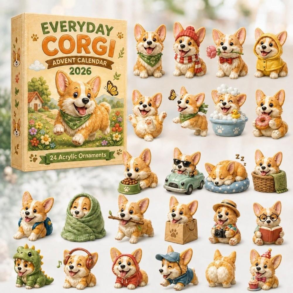 24-Day Advent Calendar 2026 Acrylic 2D Flat Animals Mini Figurines Home Festive Display