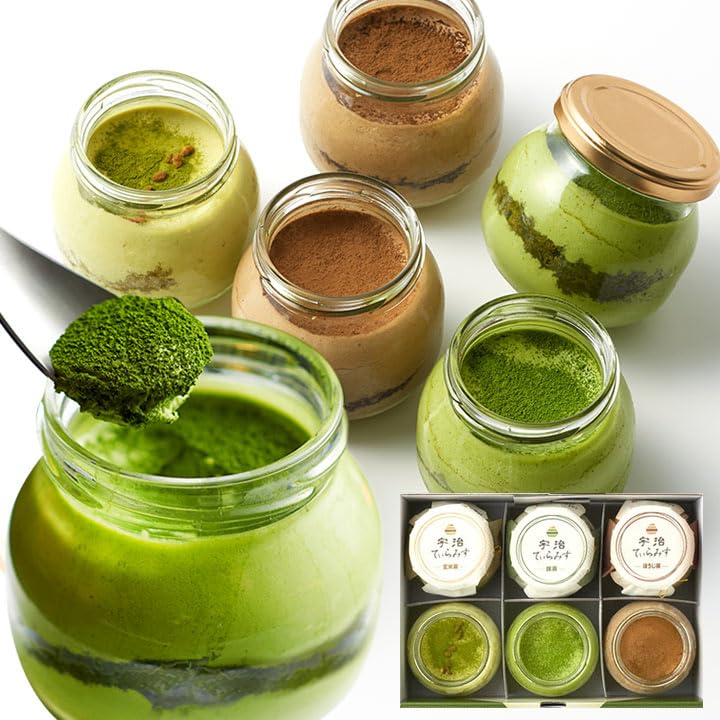 Itokyuemon Uji Tiramisu Tiramisu Perfect Gift for Birthdays (Uji Matcha, Hojicha, Genmaicha) 6-Piece Assortment,