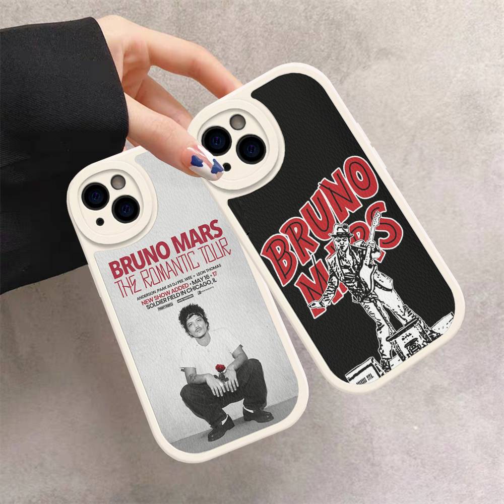 Famous Bruno Mars The Romantic Leather Phone Case For IPhone 15 14 13 Pro Max 12 11 16 Plus Phone Cover