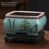 Crackled Ceramic Orchid Pot for Indoor Greenery and Bonsai