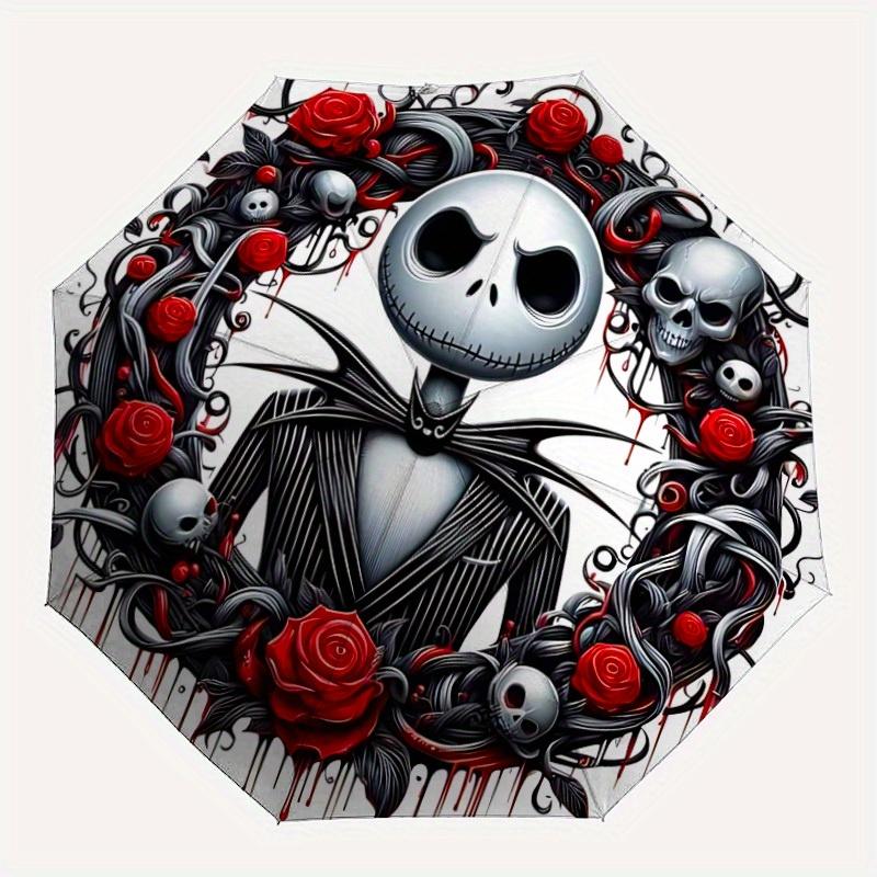 

1pc Jack Skellington Automatic Open/close, All-Season Portable Folding Umbrella, Perfect Gift for Friends , Sturdy Ribs yy250808046