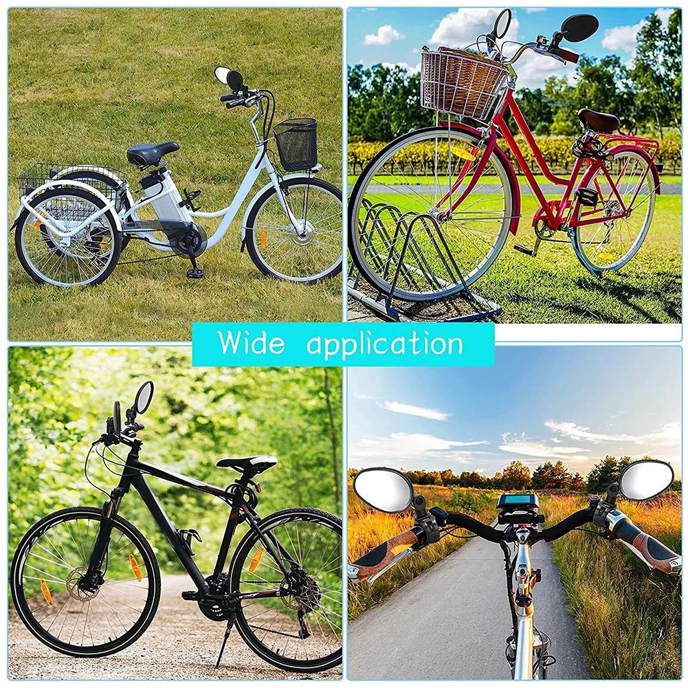 2pcs Bike Rearview Mirror 360. Adjustable Rotatable Angle Mirror For Bicycle Handlebar Outdoor V7I6