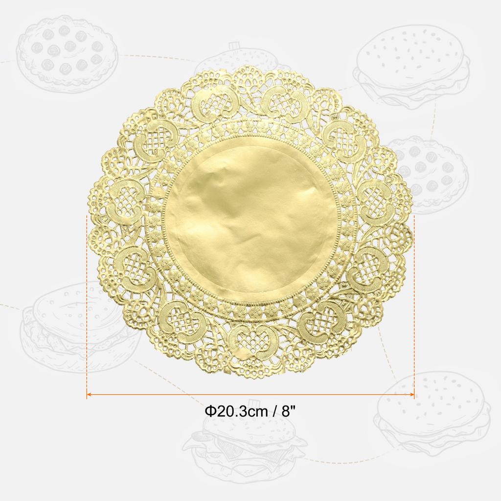 50/100/200pcs Lace Paper Doilies Round Disposable Decorative Paper Placemats Hollow Flower Absorbing Papers for Cakes Desserts