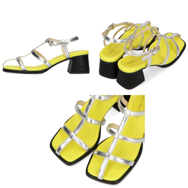 Square 6cm Large and Small Easy To Walk Strap Makes Your Legs Look Slip Off Enhances Your 31250 ORANGE Cm Cm [Oriental Traffic] Women's Sandals, Toe,