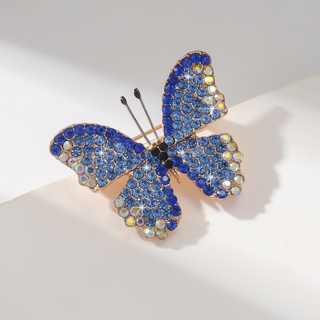Full Diamond Butterfly Brooch Women'S Luxury Atmospheric Pin Jacket Cardigan Suit High-End Women'S Fashion Corsage
