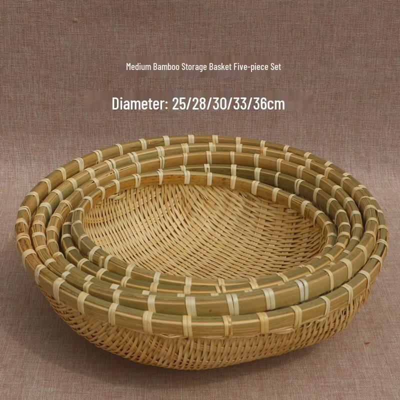 Bamboo Woven Multifunctional Basket: Rice Washer, Fruit Drainer, Vegetable Basket, Steamed Bun & Storage Solution
