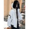 Winter Fashion Korean Big Fur Collar Workwear Thick Parka Coat with Hooded