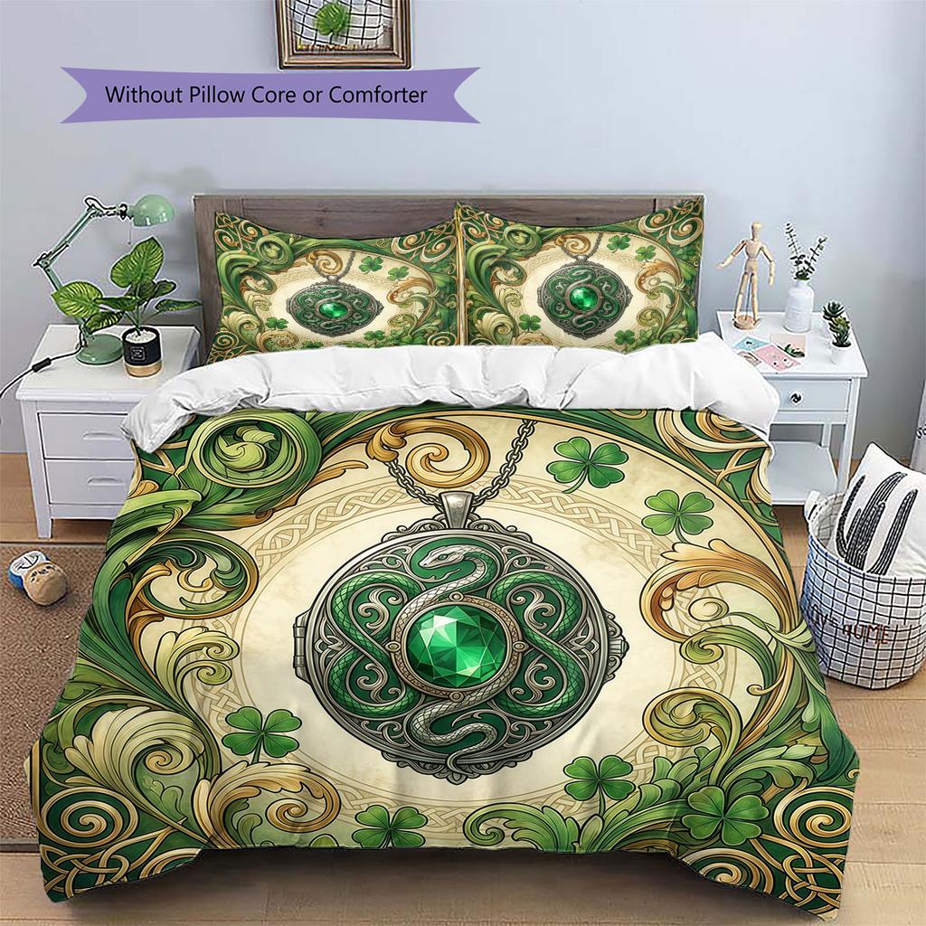 HarryPotter Pattern Bedding Quilt Set Quilt Cover Pillowcase Home Decoration Birthday Gift (1 * Duvet Cover + 2 * Pillowcase, Without Core)