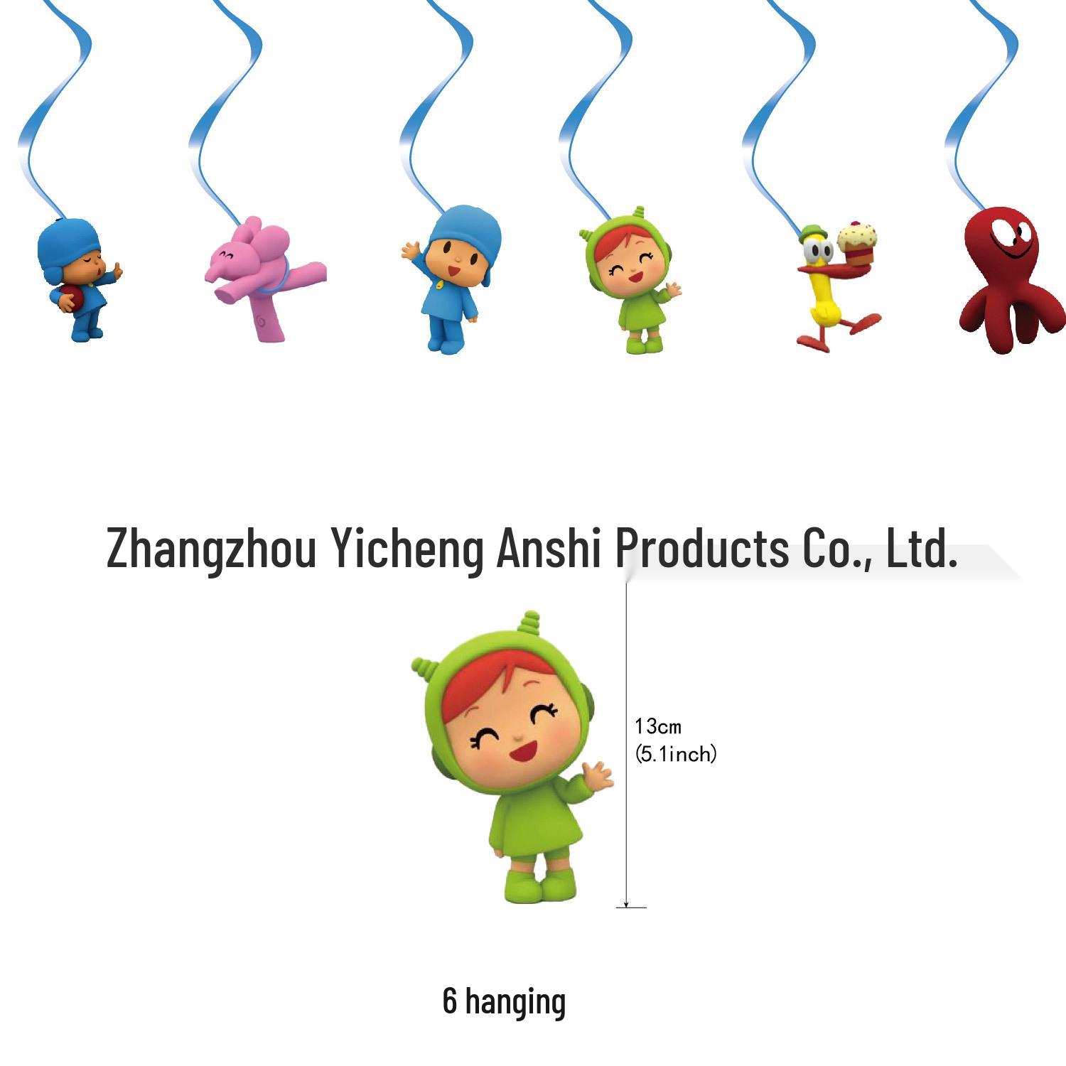 In Stock Little Youyou Theme Birthday Decoration Set with Cake Toppers, Spiral Balloons, and Banner