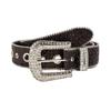 Bling Bling Sparkly Dance [Lamerry] Belt, Belt, Y2K, Gal, Flashy, Rhinestone, Studs, Costume, 113cm, Women's/Men's (Black)