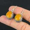 Halloween Sale 925 Sterling Silver Natural Yellow Onyx Wedding Dangling Earrings