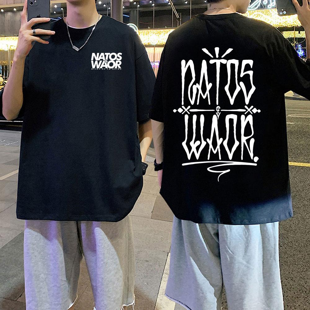 Rapper NATOS WAOR Tour 2025 T Shirts Men Women Vintage Hip Hop T-shirts Cotton Casual Oversized Short Sleeve T-shirt Streetwear