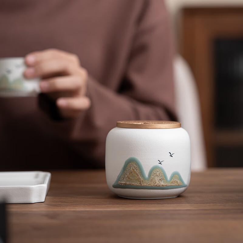 ZISIZ Guochao Hand-Painted Ceramic Tea Caddy