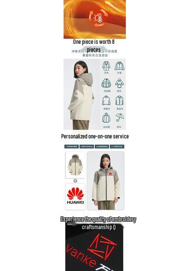 Customized Windproof Hooded Work Jacket with Logo and Embroidered Graphics