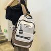 Student Schoolbag Women's Color Block Backpack Men Large Capacity Backpack