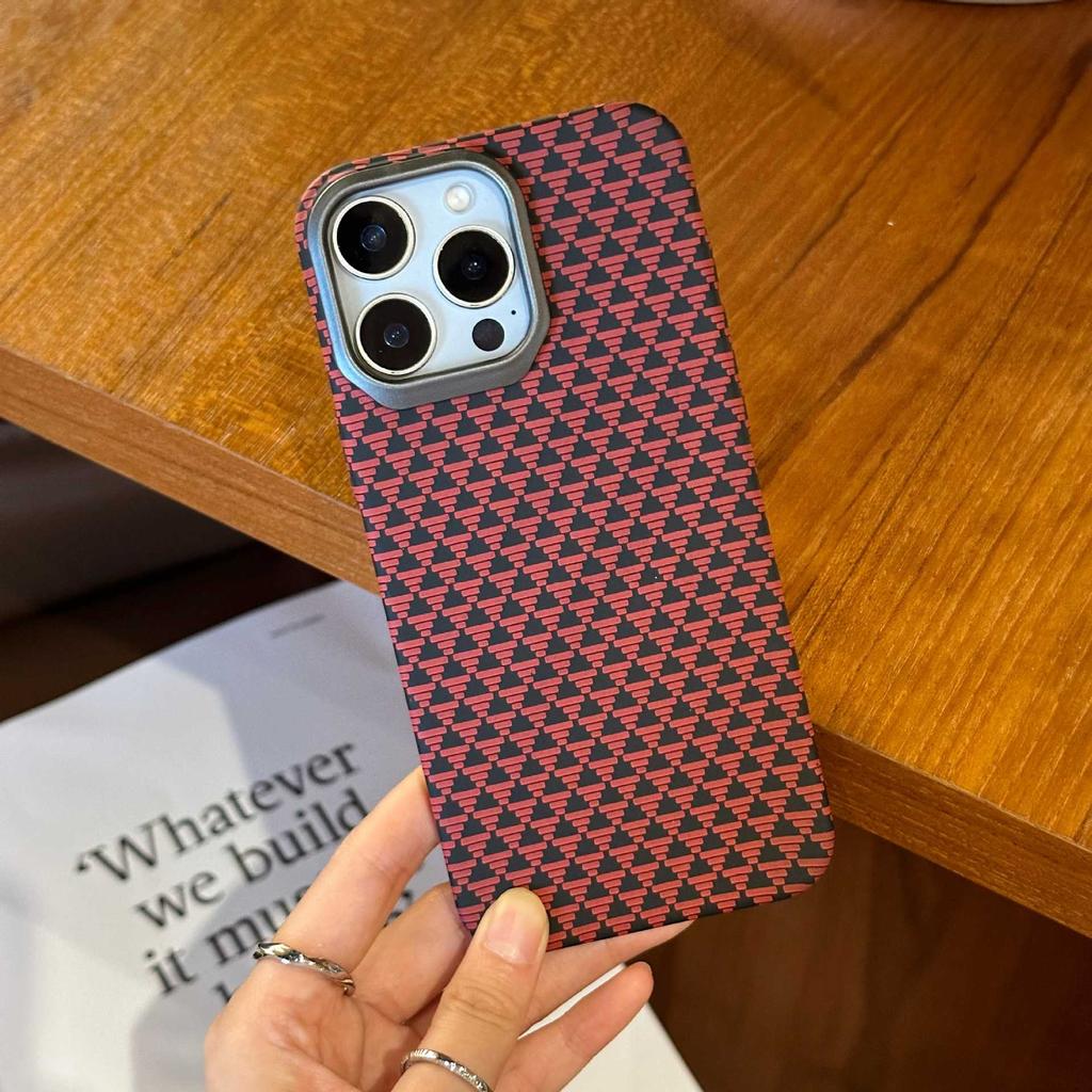 Applicable To IPhone17PROMAX Mobile Phone Case Kevlar Carbon Fiber Pattern Apple 16 Anti Fall PC Hard Protective Case 15