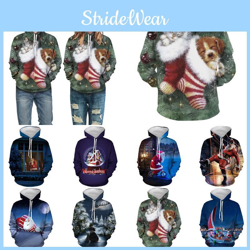 Cozy Soft Mens Womens Christmas 3d Ugly Hoodie Sweater Pullover For Xmas Parties