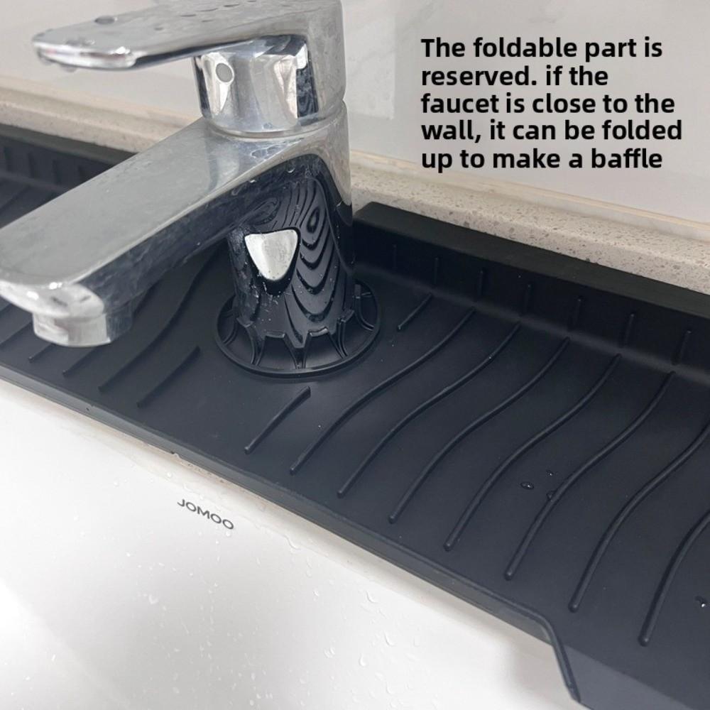 Silicone Faucet Splash Mat Easy Clean Multiple Size Sink Water Catcher Mat Non-Slip Surface Countertop Splash Pad Kitchen Use