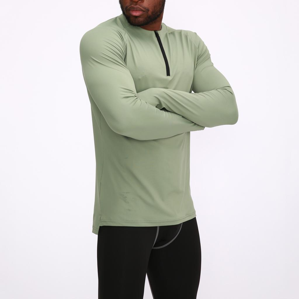 Men's Casual Fitness Wear Long Sleeve Quick Dry Breathable Outdoor Running Sports Tights Sports Wear Crewneck Top
