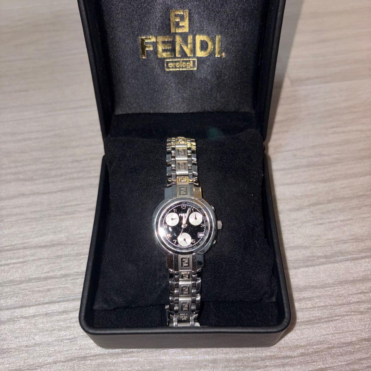 Used FENDI Women s Watch Chronograph Silver Color
