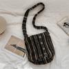 41 autumn and winter fashion leopard print woolen underarm bag women's bucket bag large capacity shoulder bag