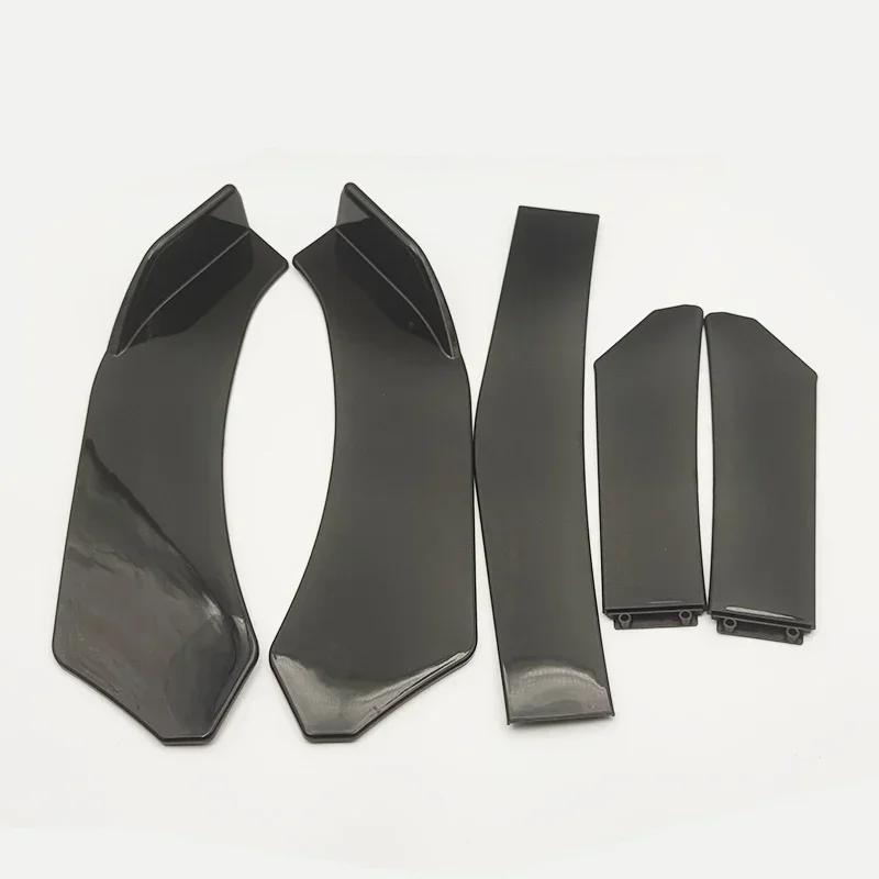 5Pcs/1set Universal Car Front Bumper Lip Spoiler Splitter ABS Body Kit Canard Lip Splitter - Automotive Accessory чёрный