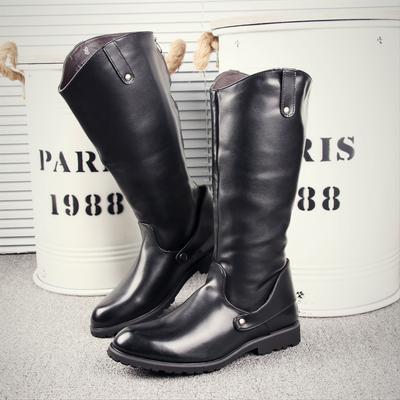 Tall Boots Men's Long Leather Boots Cowboy Boots Zipper Pointed Boots Trendy Horse Boots Outdoor Trendy Boots Martin Knight Boots