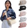 Fashion Puffy Crossbody Bag Waterproof Adjustable Tote Bag Solid Color Large Capacity Travel Handbag for Women